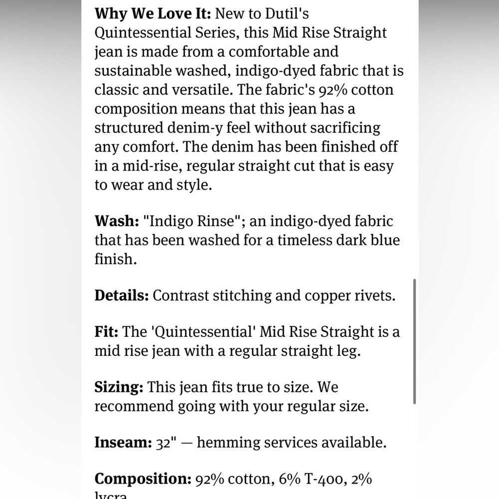 Dutil. High Straight Indigo Rise - Picture 4 of 16